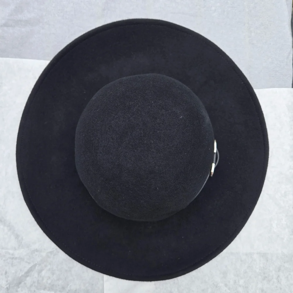 ADORA Classic Black Felt Hat with Logo Band